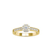 0.42Ct Round Cut Halo Lab Grown Diamond Gold Ring