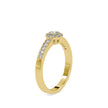 0.42Ct Round Cut Halo Lab Grown Diamond Gold Ring