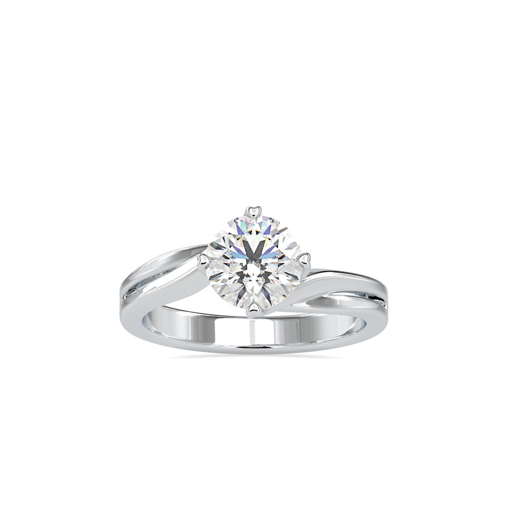 1.19Ct Round Cut Bypass Solitaire Lab Grown Diamond Gold Ring