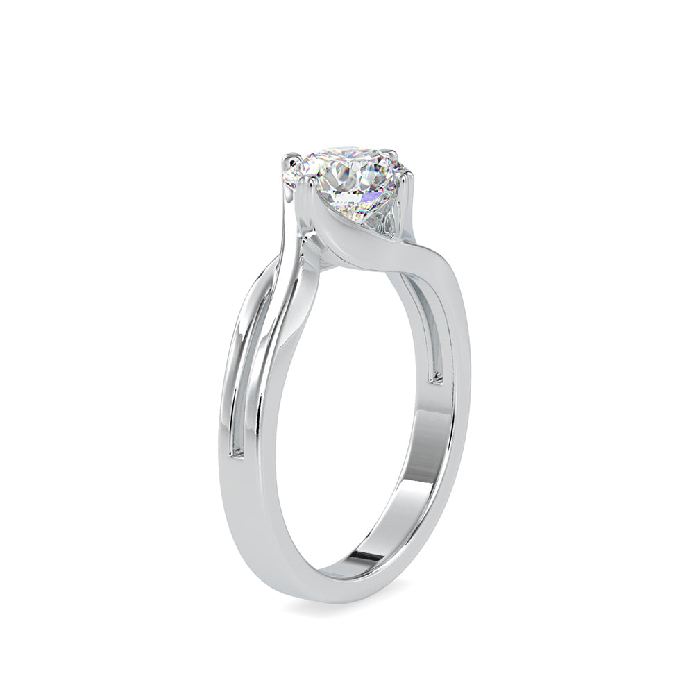 1.19Ct Round Cut Bypass Solitaire Lab Grown Diamond Gold Ring