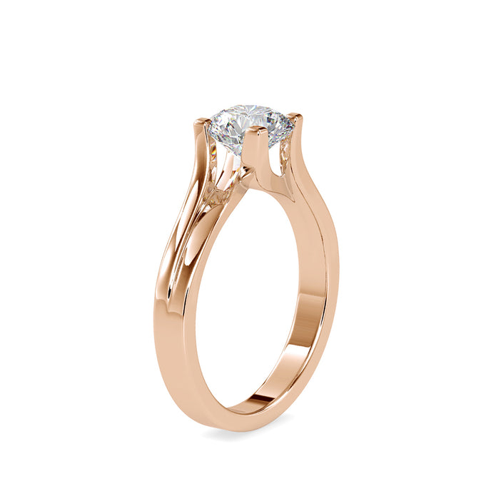 1.19Ct Round Cut Solitaire Tension Style Lab Grown Diamond Gold Ring