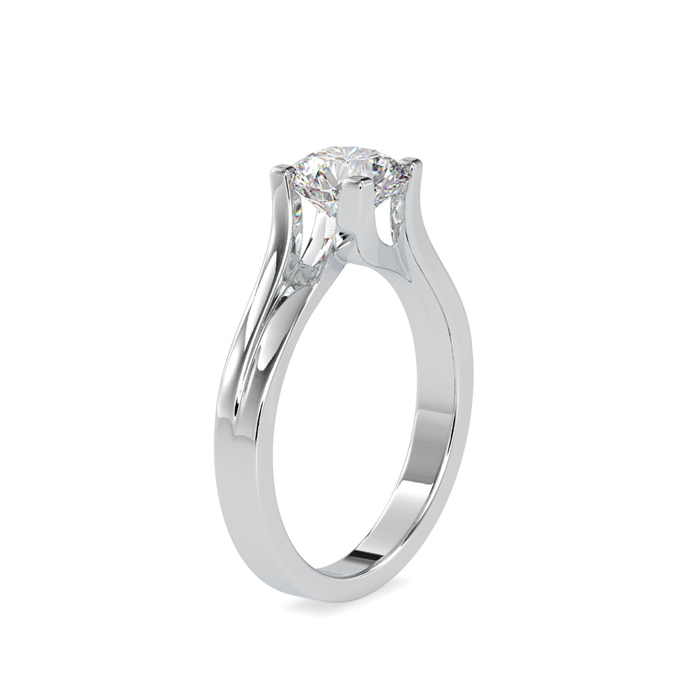 1.19Ct Round Cut Solitaire Tension Style Lab Grown Diamond Gold Ring