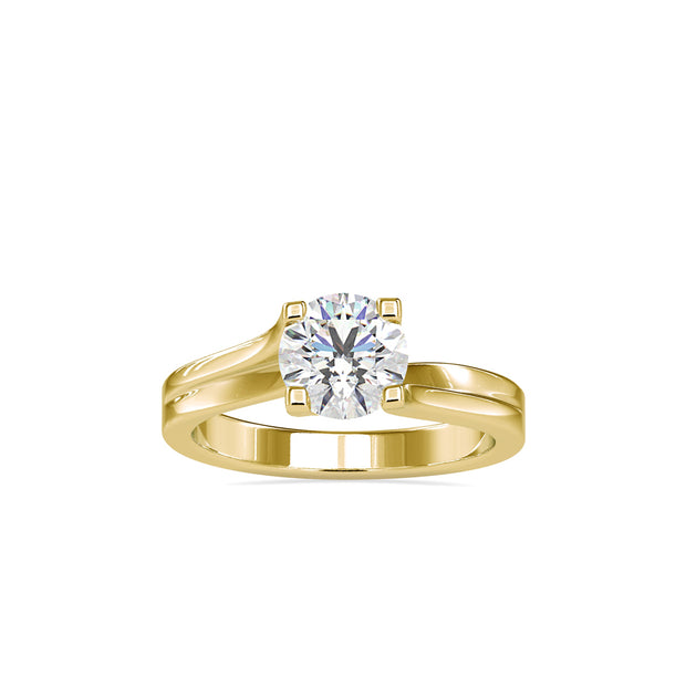 1.19Ct Round Cut Solitaire Tension Style Lab Grown Diamond Gold Ring