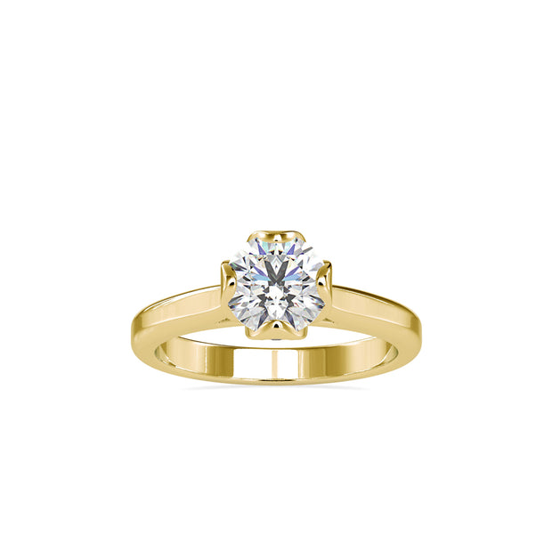 1.21Ct Round Cut Solitaire Lab Grown Diamond Gold Ring