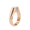 1.19Ct Round Cut Half Bezel Lab Grown Diamond Gold Ring