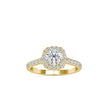 1.01Ct Round Cut Halo Lab Grown Diamond Gold Ring