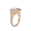 7.06Ct Cushion Cut Halo Lab Grown Diamond Gold Ring