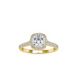 1.25Ct Cushion Cut Halo Lab Grown Diamond Gold Ring