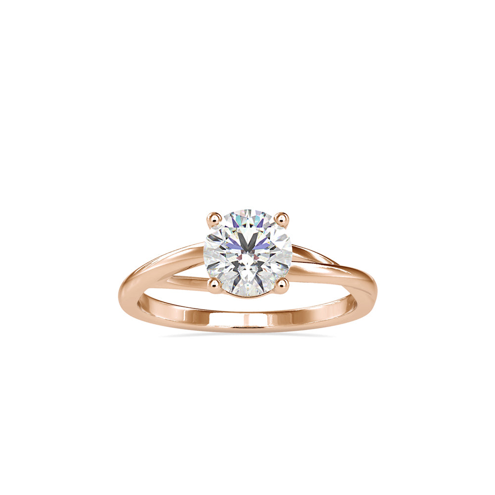 1.19Ct Round Cut Twist Solitaire Lab Grown Diamond Gold Ring