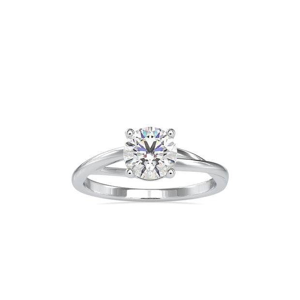 1.19Ct Round Cut Twist Solitaire Lab Grown Diamond Gold Ring