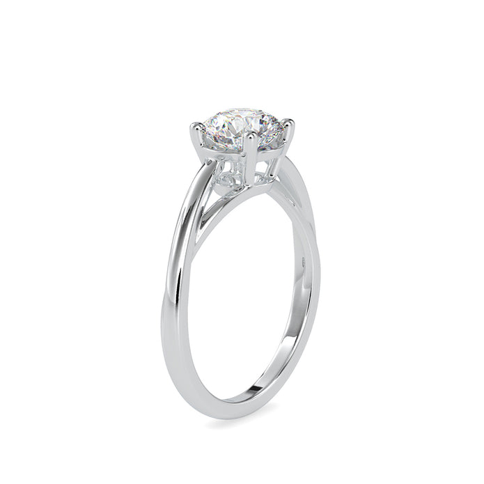 1.19Ct Round Cut Twist Solitaire Lab Grown Diamond Gold Ring