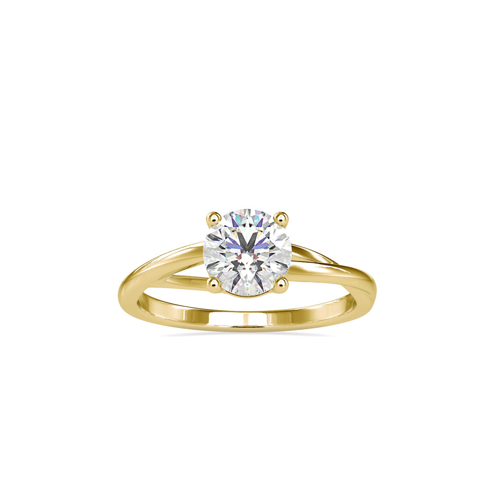 1.19Ct Round Cut Twist Solitaire Lab Grown Diamond Gold Ring