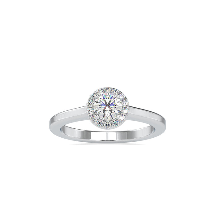 0.50Ct Round Cut Halo Lab Grown Diamond Gold Ring