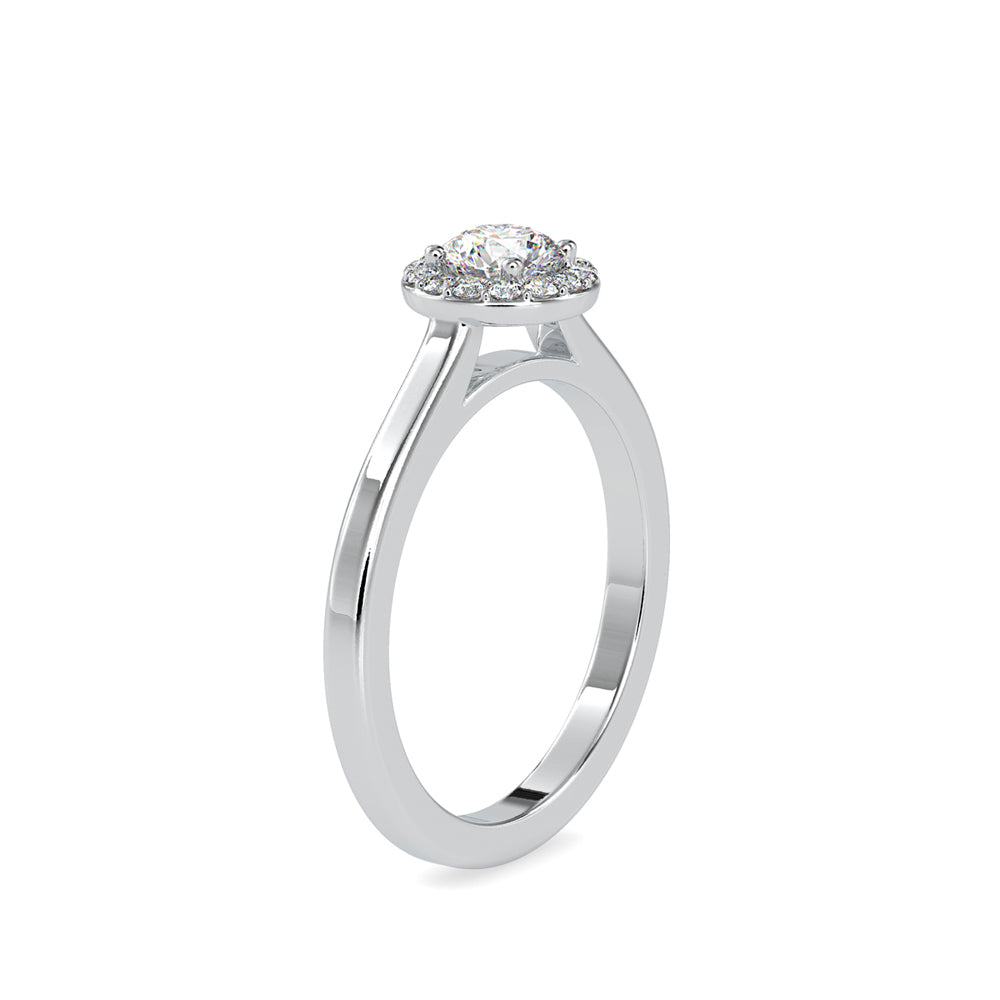 0.50Ct Round Cut Halo Lab Grown Diamond Gold Ring