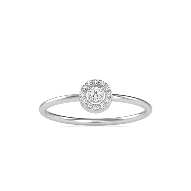0.10Ct Round Halo Lab-Grown Diamond Gold Ring