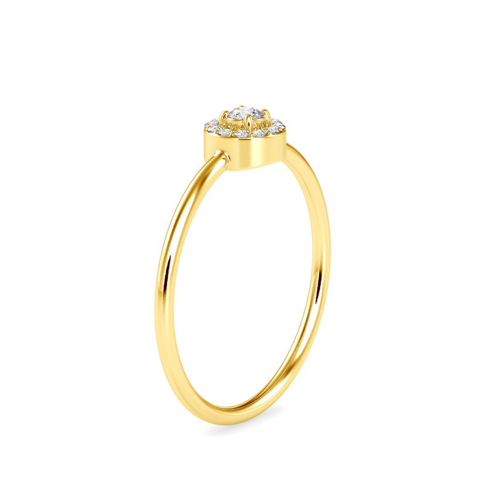 0.10Ct Round Halo Lab-Grown Diamond Gold Ring