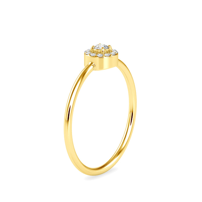 0.10Ct Round Halo Lab-Grown Diamond Gold Ring