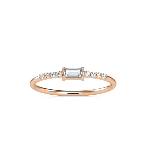 0.16Ct Baguette Cut Lab-Grown Diamond Gold Ring