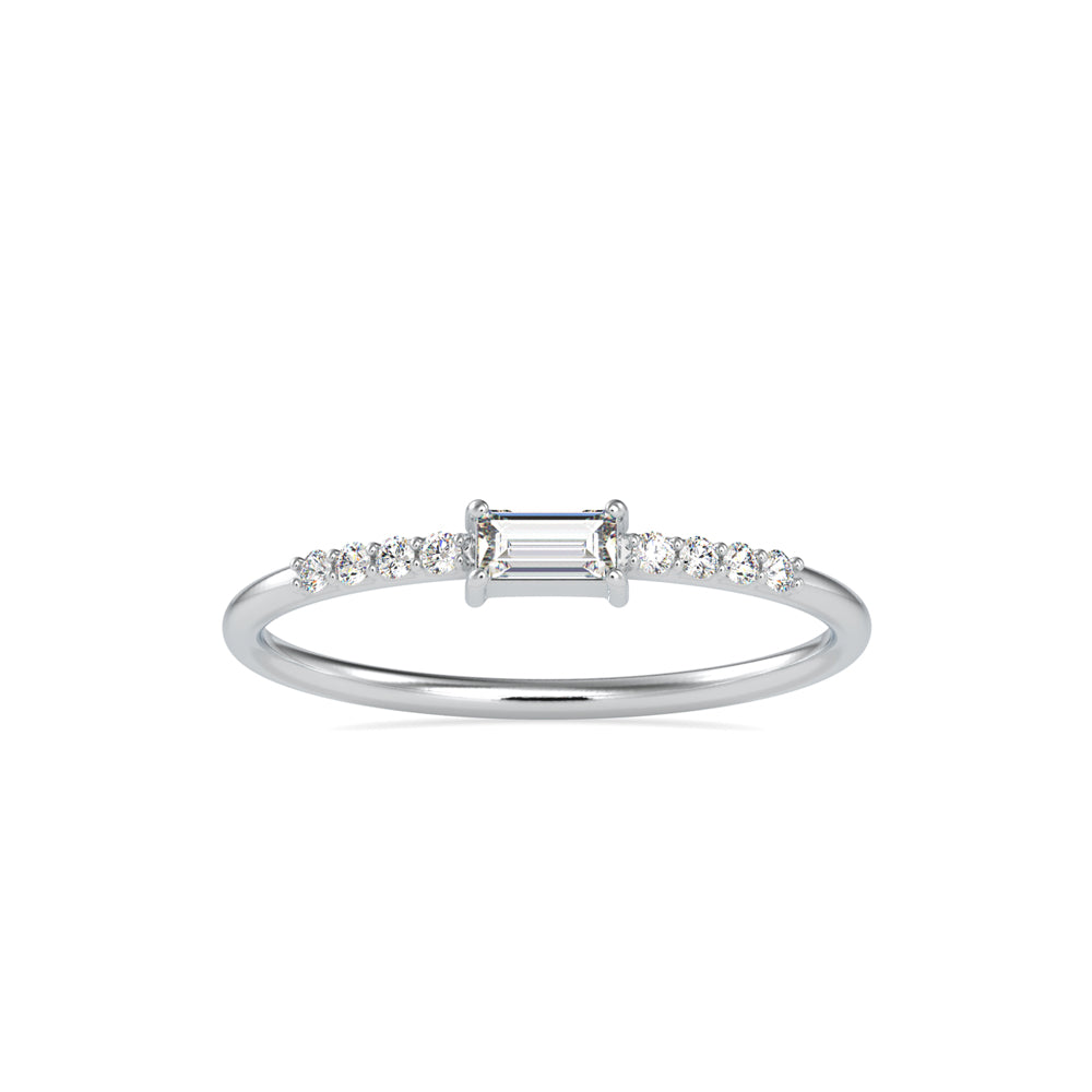 0.16Ct Baguette Cut Lab-Grown Diamond Gold Ring