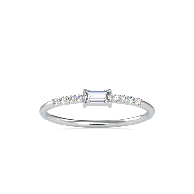 0.16Ct Baguette Cut Lab-Grown Diamond Gold Ring