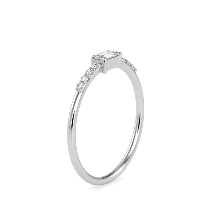 0.16Ct Baguette Cut Lab-Grown Diamond Gold Ring
