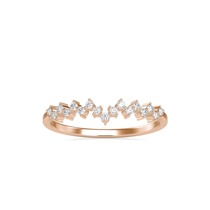 0.11Ct Zig-Zag Style Lab-Grown Diamond Gold Ring