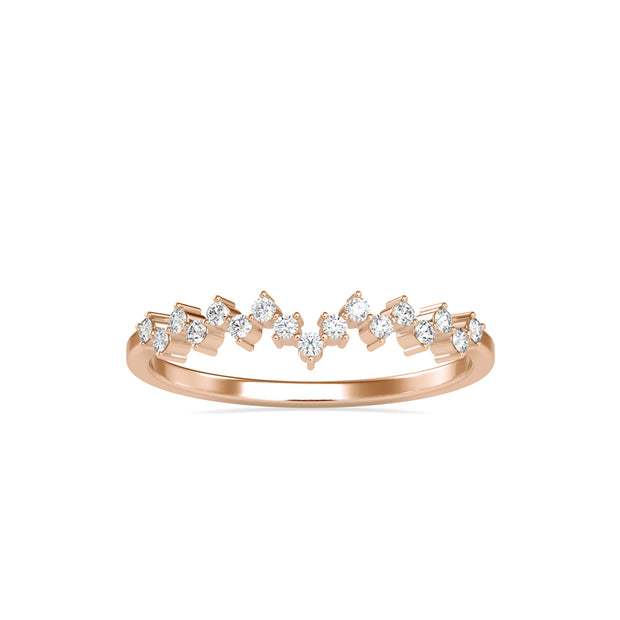 0.11Ct Zig-Zag Style Lab-Grown Diamond Gold Ring