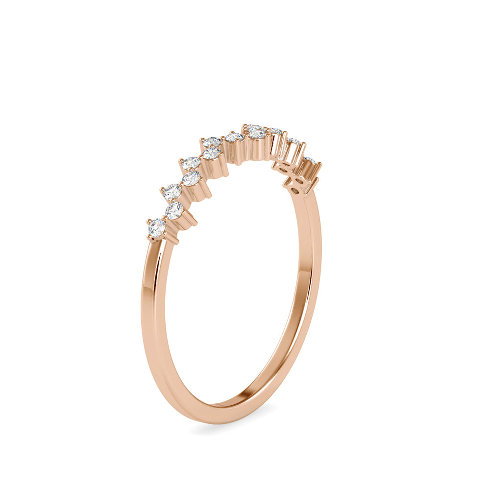 0.11Ct Zig-Zag Style Lab-Grown Diamond Gold Ring