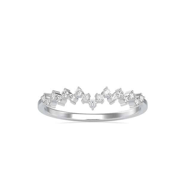 0.11Ct Zig-Zag Style Lab-Grown Diamond Gold Ring
