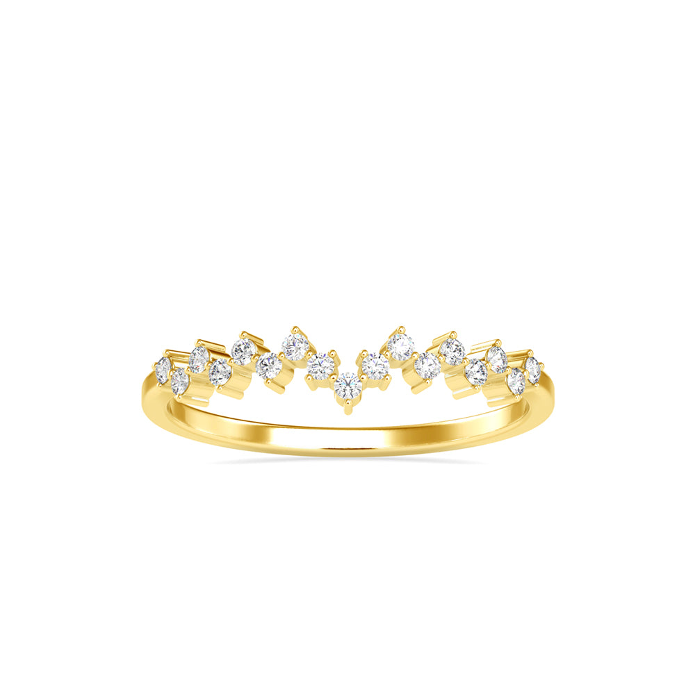 0.11Ct Zig-Zag Style Lab-Grown Diamond Gold Ring