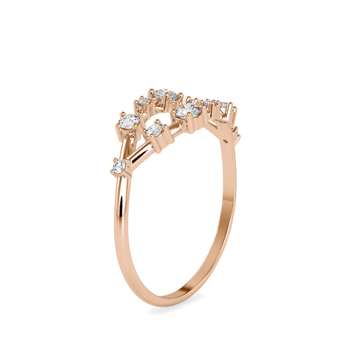 0.25Ct Leaf Style Lab-Grown Diamond Gold Ring