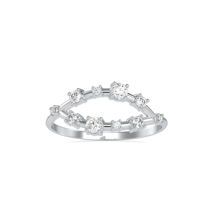 0.25Ct Leaf Style Lab-Grown Diamond Gold Ring