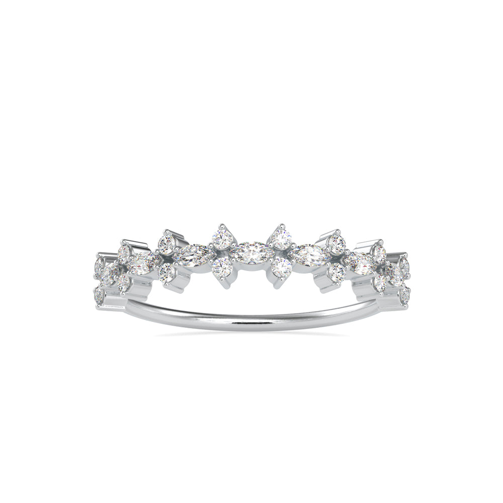 0.29Ct Half Eternity Marquise & Round Lab-Grown Diamond Gold Ring