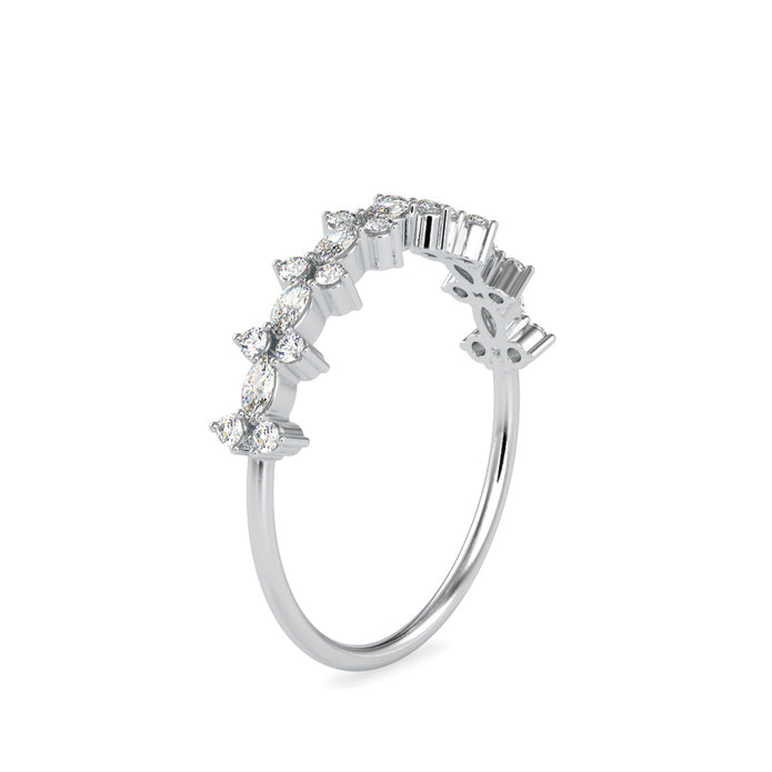 0.29Ct Half Eternity Marquise & Round Lab-Grown Diamond Gold Ring