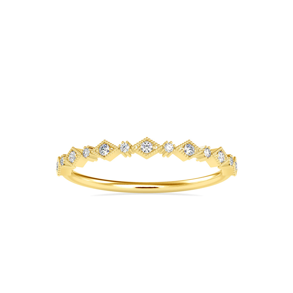 0.08Ct Vintage Style Prong Lab-Grown Diamond Gold Ring