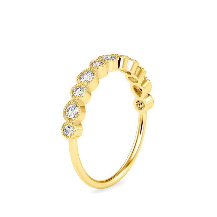 0.29Ct Vintage Inspire Bezel Set Lab-Grown Diamond Gold Ring