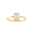 0.17Ct Bauette Cut Halo Lab-Grown Diamond Gold Ring
