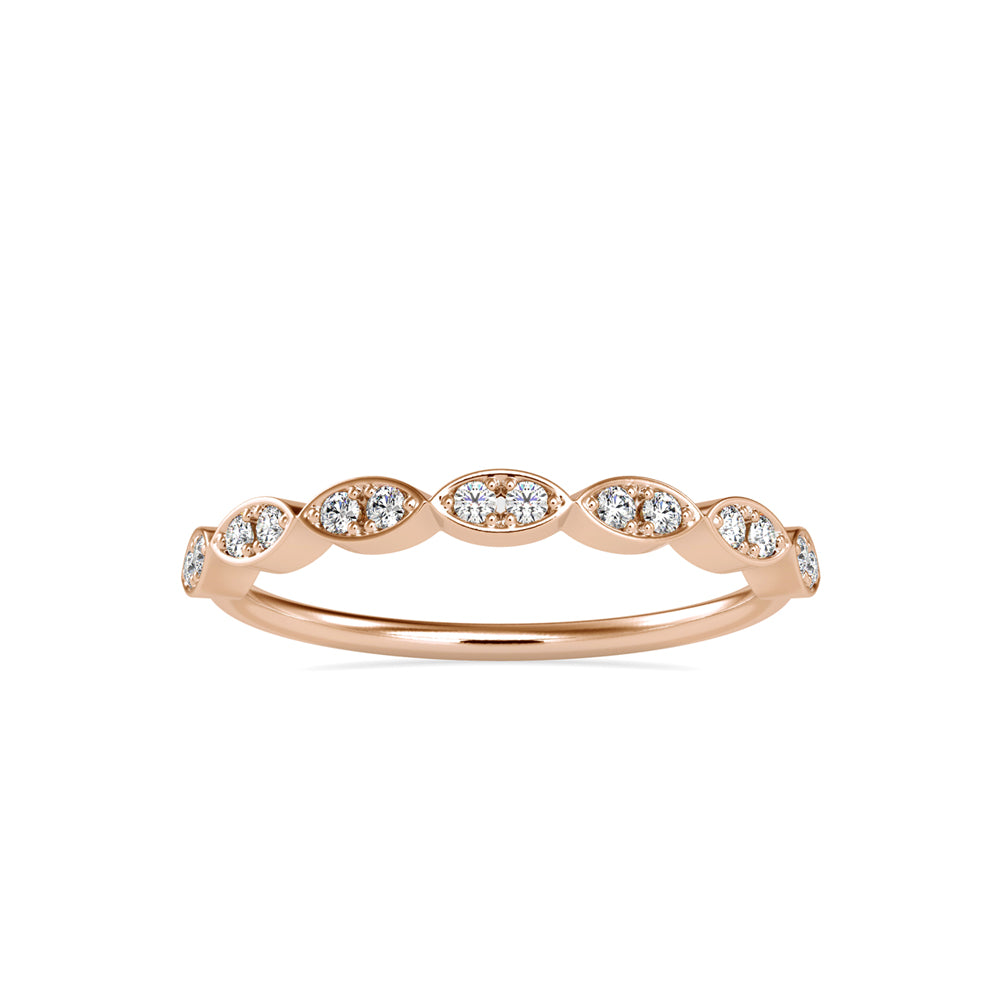 0.12Ct Marquise Wave Pave Lab-Grown Diamond Gold Ring