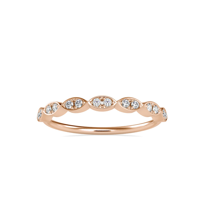 0.12Ct Marquise Wave Pave Lab-Grown Diamond Gold Ring