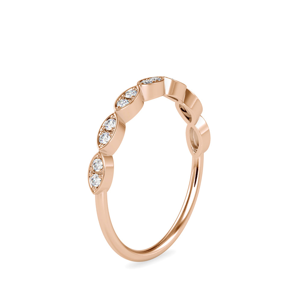 0.12Ct Marquise Wave Pave Lab-Grown Diamond Gold Ring