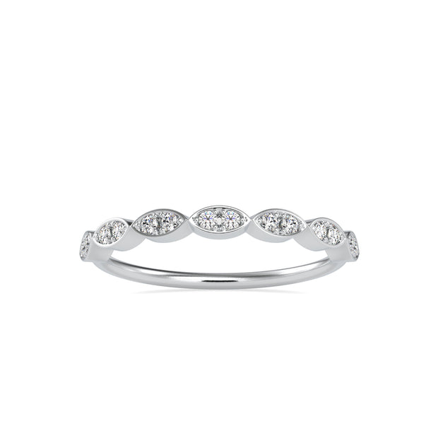 0.12Ct Marquise Wave Pave Lab-Grown Diamond Gold Ring