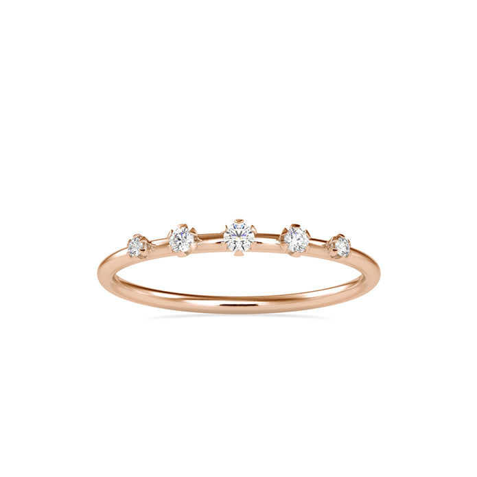 0.08Ct Five Stone Round Cut Lab-Grown Diamond Gold Ring
