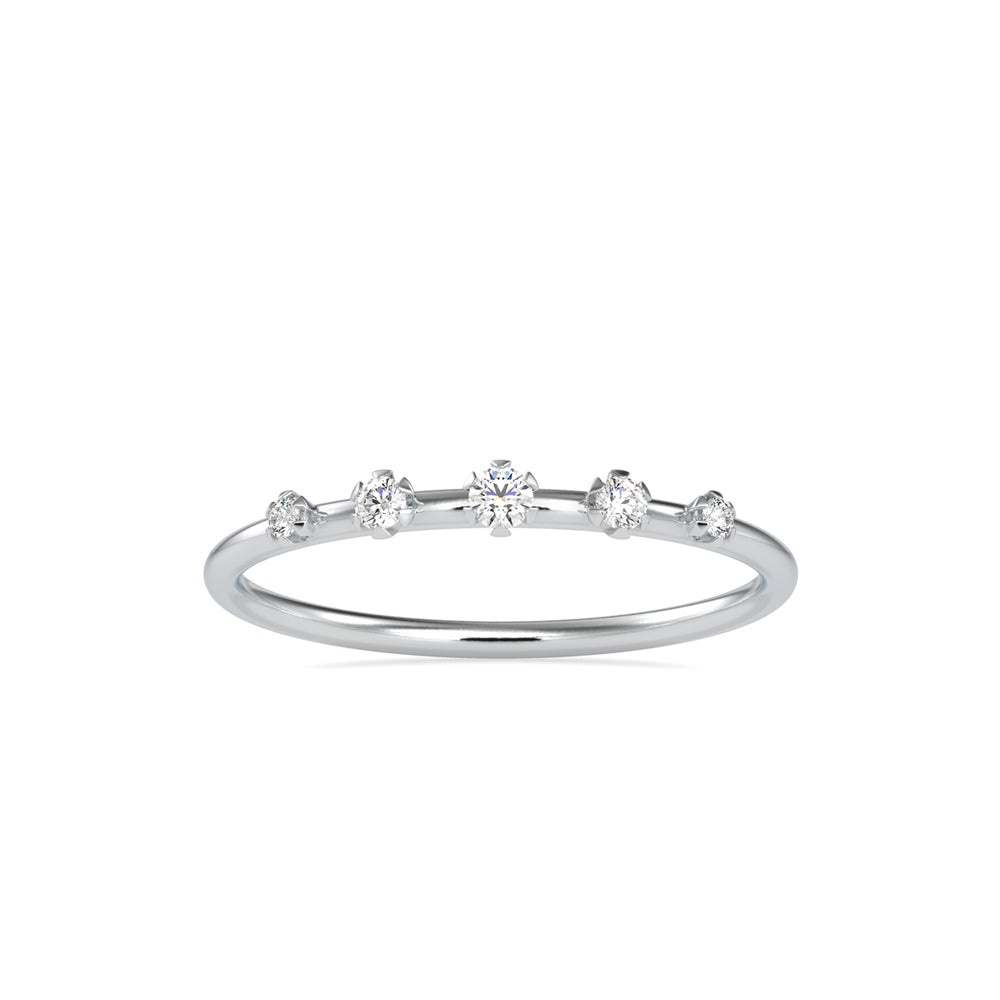 0.08Ct Five Stone Round Cut Lab-Grown Diamond Gold Ring