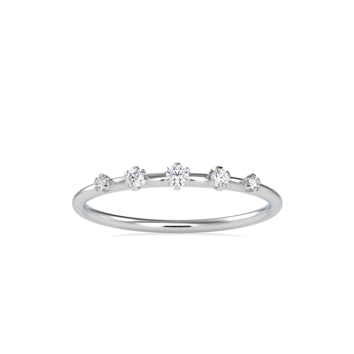 0.08Ct Five Stone Round Cut Lab-Grown Diamond Gold Ring