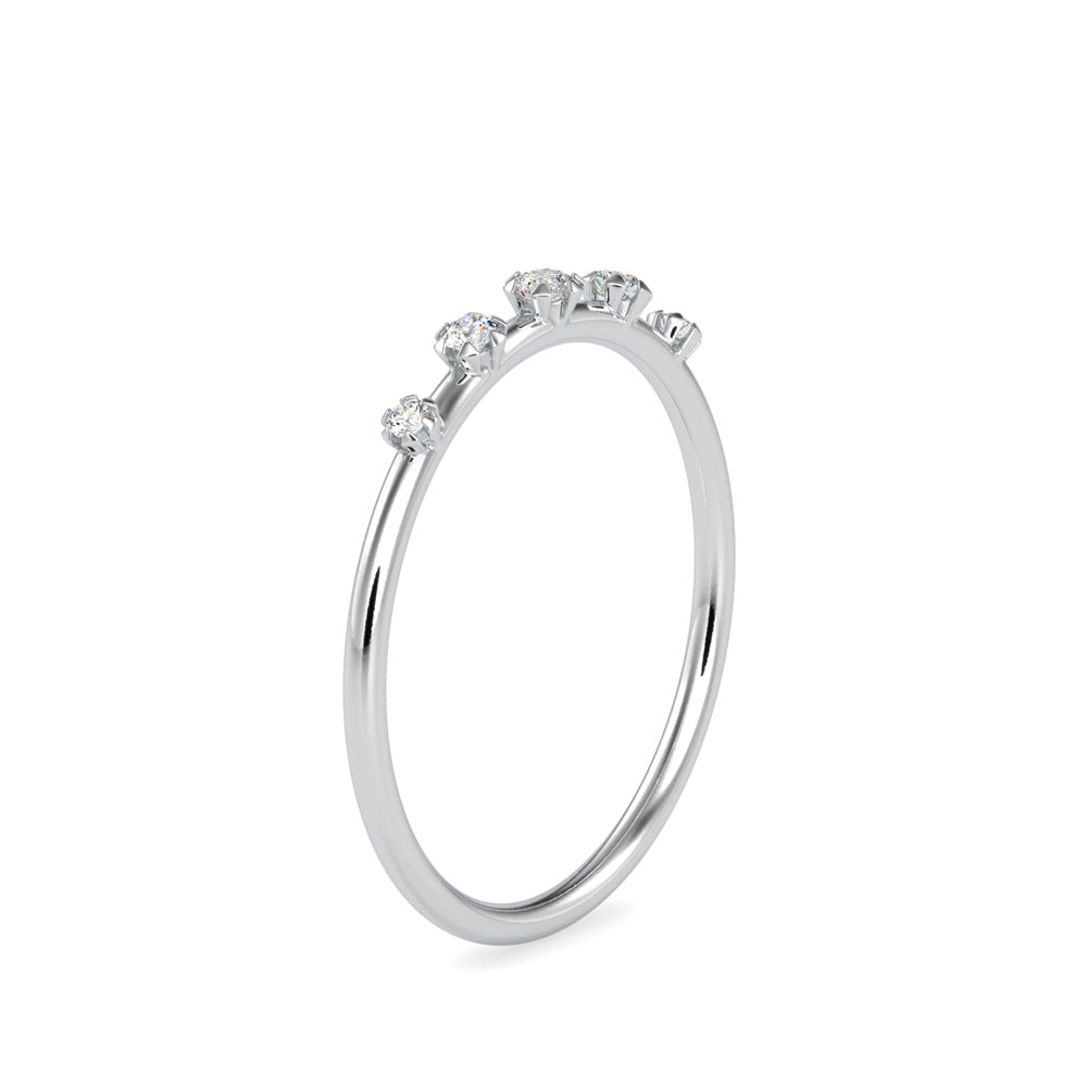 0.08Ct Five Stone Round Cut Lab-Grown Diamond Gold Ring