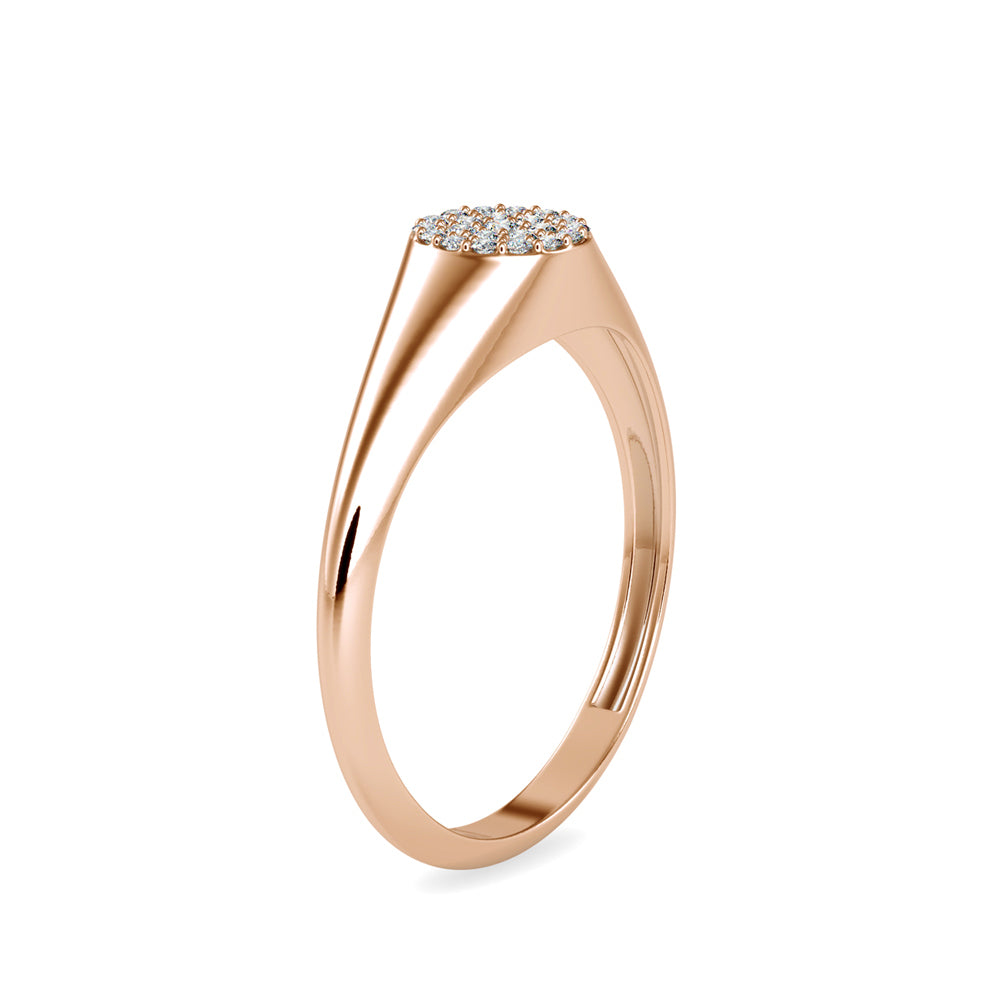 0.10Ct Cluster Signet Shank Lab-Grown Diamond Gold Ring