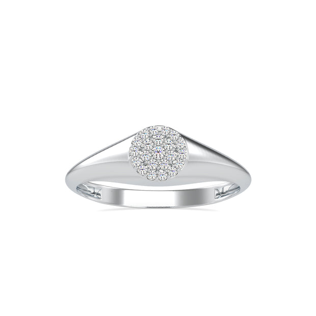 0.10Ct Cluster Signet Shank Lab-Grown Diamond Gold Ring