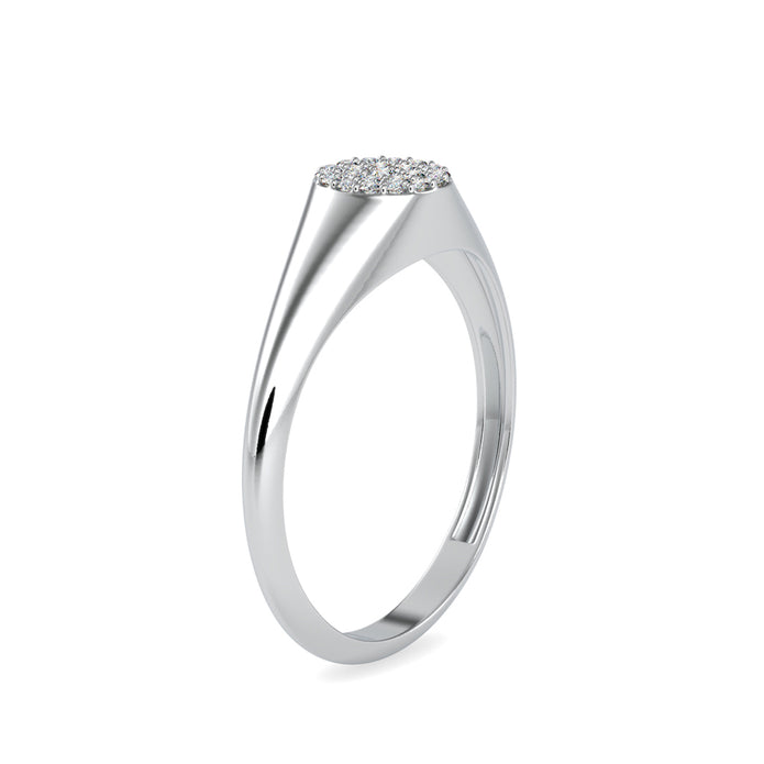 0.10Ct Cluster Signet Shank Lab-Grown Diamond Gold Ring