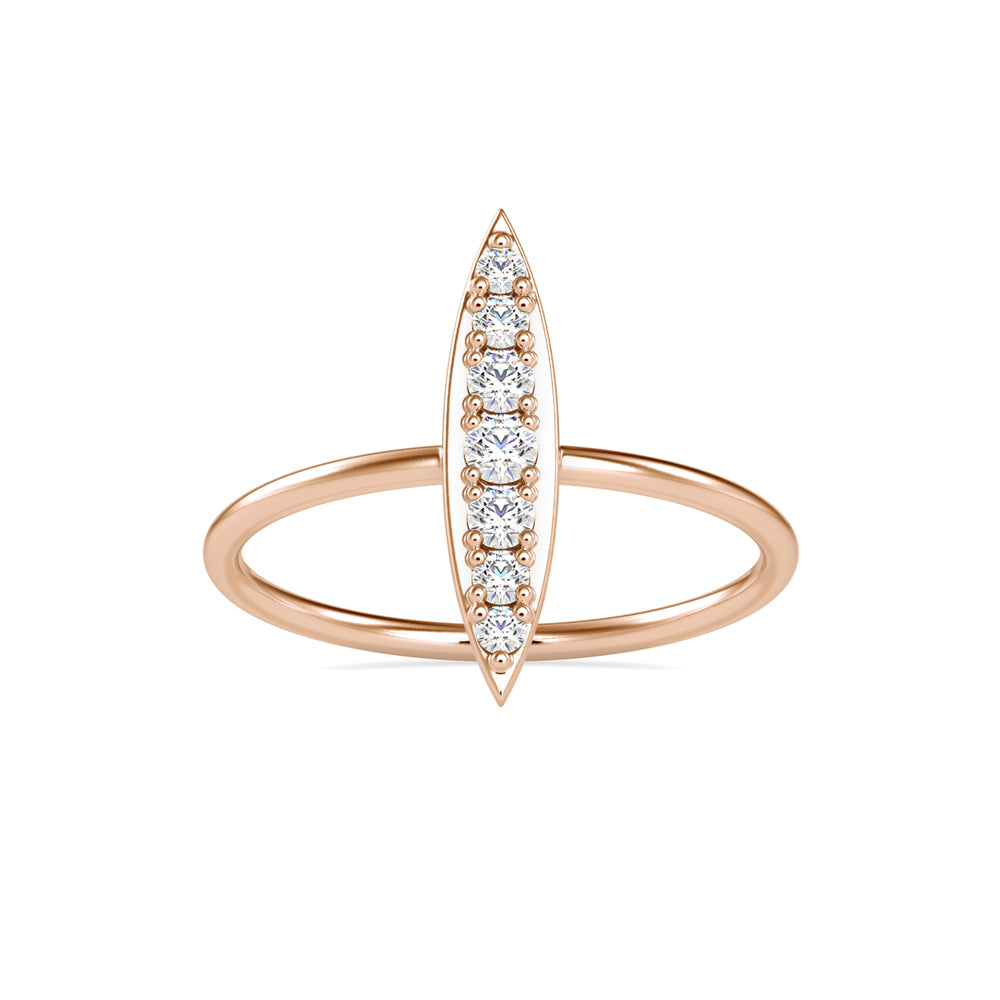 0.16Ct Marquise Shape Pave Lab-Grown Diamond Gold Ring