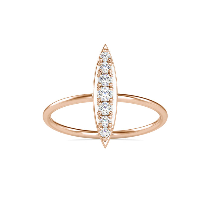 0.16Ct Marquise Shape Pave Lab-Grown Diamond Gold Ring